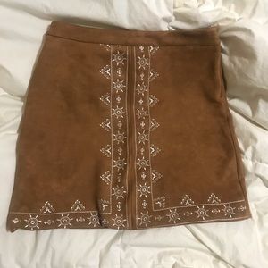 Miami soft rayon & polyester brown embroidered skirt